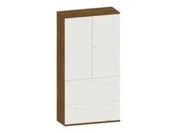 kantoorkast,HxBxD 1920x1000x430mm,decor romp noten,decor front wit