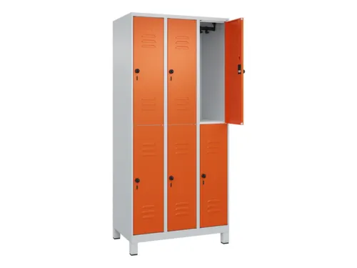 dubbeldekse locker,HxBxD 1950x900x500mm,3x2vak.,vak B 300mm
