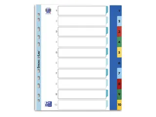 Tabbladen Oxford A4+ 11-gaats 1-10 PP kleur - 1