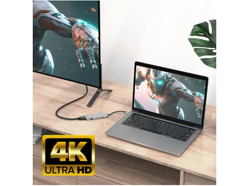 Adapter ACT USB-C 4K multiport voor 2 HDMI monitoren