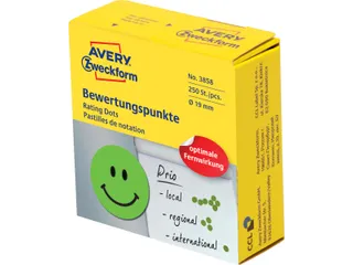 Avery rating dots diameter 19 mm 250 stuks smiley groen - 1