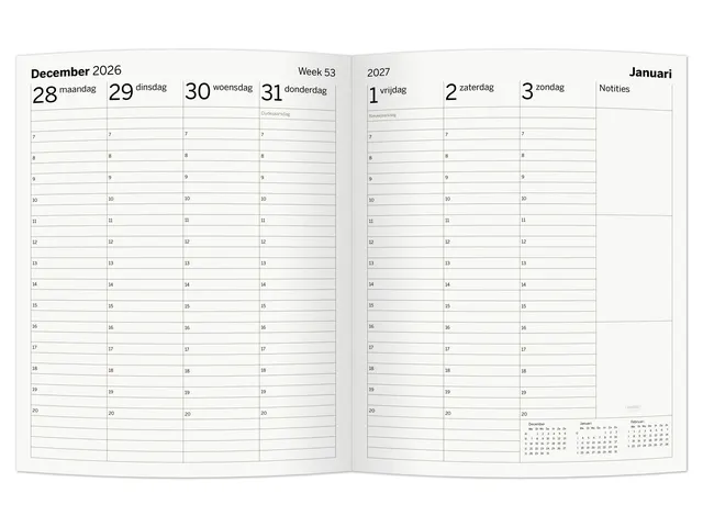 Weekagenda Multo Essential 210x260mm 2027 7 dagen/2 pagina's blauw