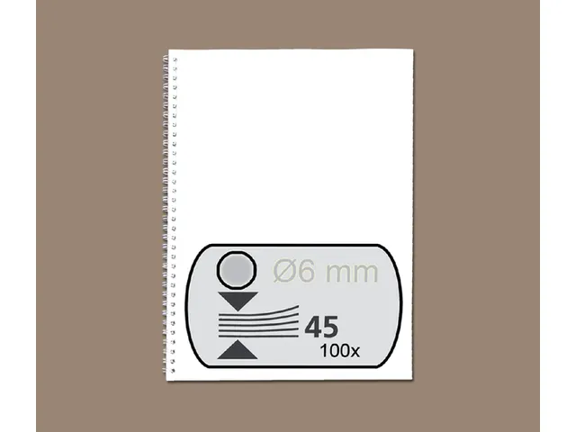 Draadrug Fellowes 6mm 34-rings A4 zilver 100stuks