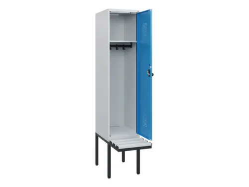 locker met bank,HxBxD 1950x400x815mm,1vak,vak B 400mm,draaigrendel