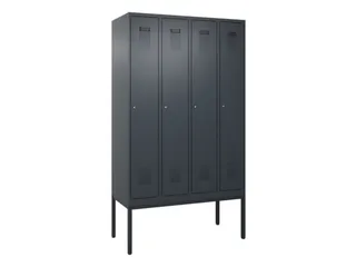locker,HxBxD 2120x1200x500mm,4vak,vak B 300mm,cil.-slot,voetonderstel - 2