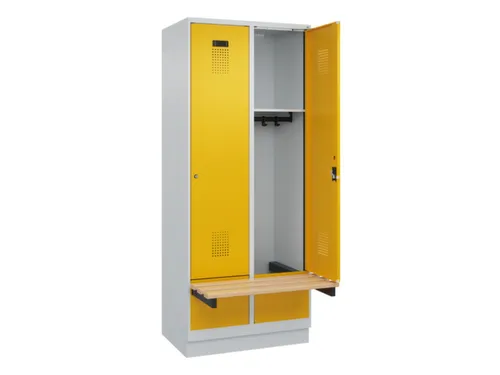 locker met bank,HxBxD 1950x800x815mm,2vak,vak B 400mm,cilinderslot