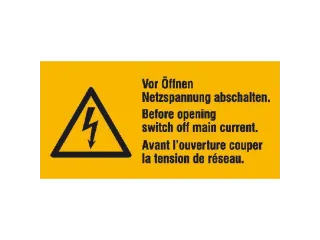 waarschuwings-combibord,Vóór openen netstroom uitschakelen,PVC - 1
