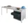 Werkplaatsbureau 1700x800x720mm 3laden Rechts Ral7035 Front Ral7016