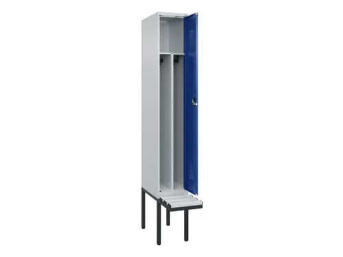 locker met bank,voor scheiding van kleding,HxBxD 2120x300x815mm,1vak