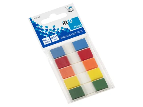 Info flags 12,5x43mm assorti blister à 5 kleuren
