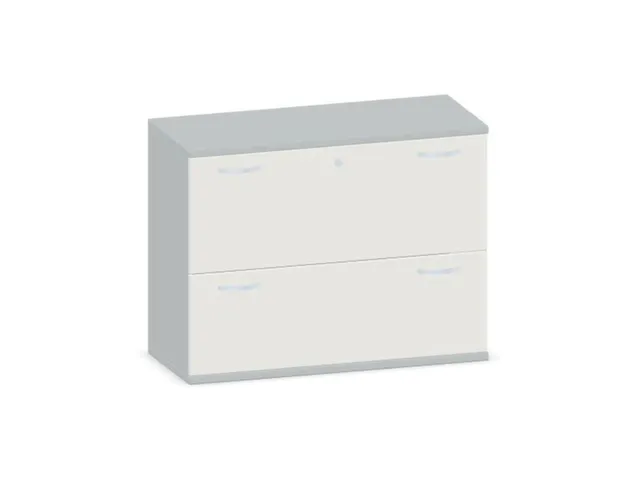 hangmappenkast 770x1000x430mm 2hangmappenframes Lichtgrijs+ Wit