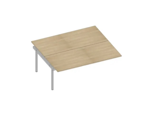 aanbouwtafel,v. benchtafel m. 4-voet,HxBxD 730x1800x1600mm,blad eiken