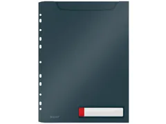 Insteekmap U-model Leitz Cosy harmonica A4 met perforatiestrip PP grij