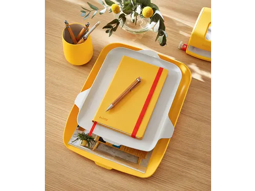 Brievenbak Leitz Cosy met desk organiser geel A4