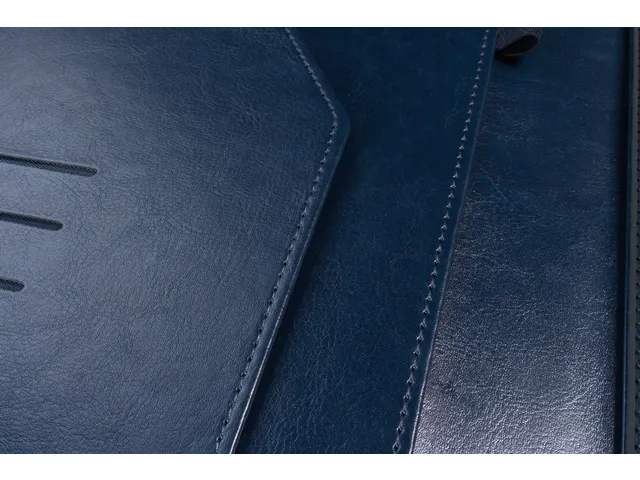 Schrijfmap Multo Hannibal A4 blauw kunstleder met schrijfblok