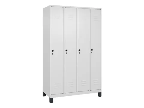 locker,HxBxD 1950x1200x500mm,4vak,vak B 300mm,draaigrendel,voeten