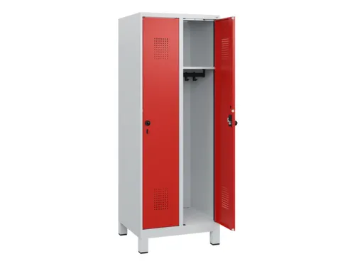 schoollocker,HxBxD 1630x600x500mm,2vak,vak B 300mm,draaigrendel,voeten