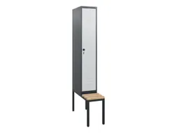 locker met bank,HxBxD 1950x300x815mm,1vak,vak B 300mm,draaigrendel