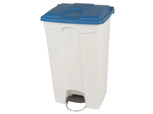 pedaalemmer,1x90l,HxBxD 820x500x412mm,romp PP wit,deksel PP blauw