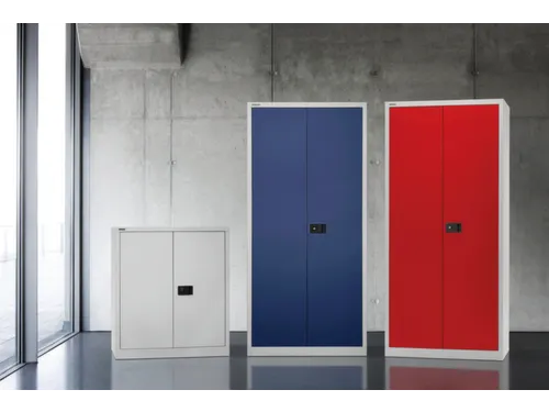 Garderobe-/-Ordnerkast Deur Blauw 3 Puntsluiting Kledingstang
