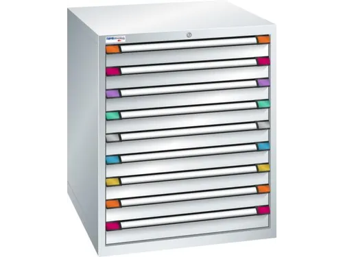 ladekast HxBxD 1000x805x695mm 9laden slot RAL7035 front RAL7035