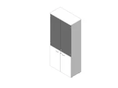 Vitrinekast 2000X900X450Mm Glazen Deuren 4Xhouten Vloer Aluminium Wit