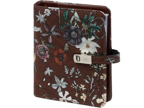 Organizer Kalpa Pocket+agenda 2025-2026 7dagen/2pagina's bloemen bruin