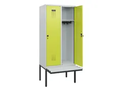 locker met bank,HxBxD 1950x800x815mm,2vak,vak B 400mm,draaigrendel