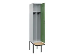 locker met bank,voor scheiding van kleding,HxBxD 2120x400x815mm,1vak