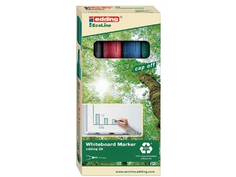 Viltstift Edding 29 Whiteboard EcoLine Schuin Assorti 1.5-5mm 4 Stuks