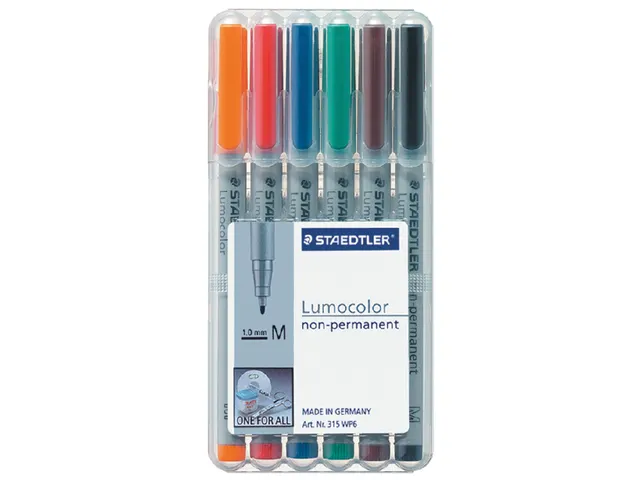Viltstift Staedtler OHP Lumocolor 315 Non Permanent 1.0mm Assorti 6st