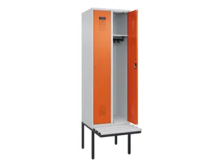 locker met bank,HxBxD 2120x600x815mm,2vak,vak B 300mm,cilinderslot - 1