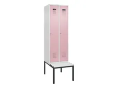 locker met bank,HxBxD 2120x600x815mm,2vak,vak B 300mm,cilinderslot