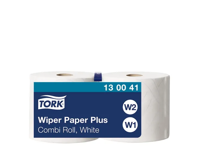 Poetsrol Tork W1 130041 2-laags 23,5cmx255m 2 rollen wit