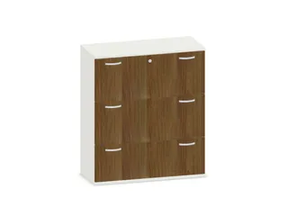 hangmappenkast 1150x1000x430mm 3hangmappenframes Wit + noten - 1