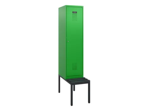 locker met bank,HxBxD 1950x400x815mm,1vak,vak B 400mm,cilinderslot
