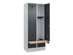 locker met bank,HxBxD 1950x800x815mm,2vak,vak B 400mm,cilinderslot
