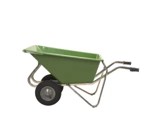 aluminium kruiwagen,160l,HxBxD 800x680x1600mm,PP-bak,groen,aluminium - 2