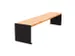 Banc sans dossier L1800mm 3 lattes chêne clair/RAL9005