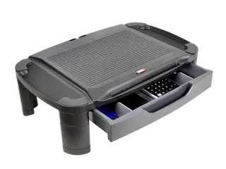 Monitorverhoger Tablet Houder 3 Hoogte Standen Opberglade Xlarge Zwart - 1