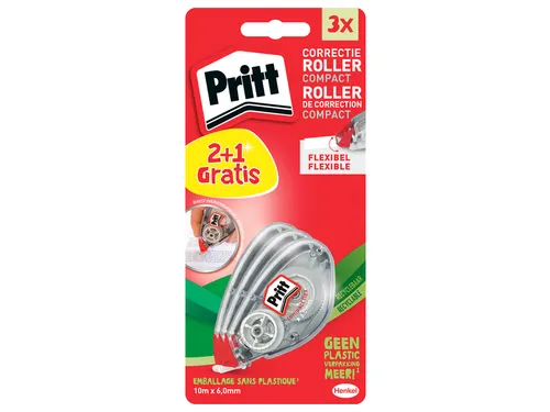 Correctieroller Pritt Compact Flex 6mmx10m Blister 2+1 gratis