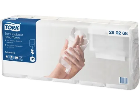 Tork 290268 H3 Zachte Handdoek Z-vouw Singlefold 2-laags Wit 3750stuks