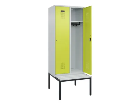 locker met bank,HxBxD 2120x800x815mm,2vak,vak B 400mm,cilinderslot