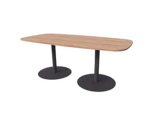 Linesto vergadertafel 200x100 deens ovaal hav/kers 25mm zwart - 1