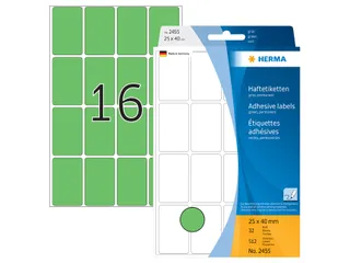 HERMA 2455 Universele etiketten 25x40mm Groen 512 stuks - 1