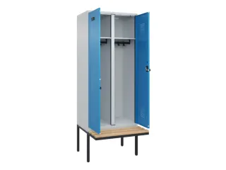 locker met bank,voor scheiding van kleding,HxBxD 2120x800x815mm,2vak - 1