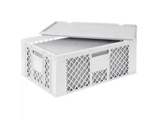 Euronorm-stapelbak,m. isoleerbox,HxLxB 240x600x400mm,43/20,4l,HDPE,wit - 1