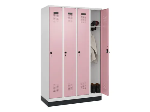 locker,HxBxD 1950x1200x500mm,4vak,vak B 300mm,draaigrendel,sokkel