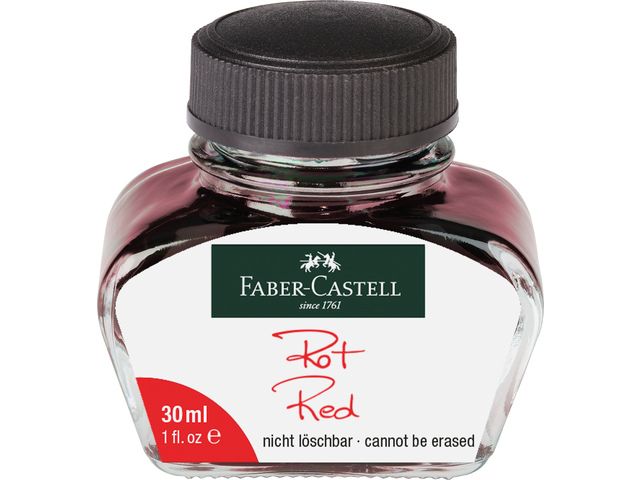 Vulpeninkt Faber-Castell rood, flacon 30ml | FaberCastellShop.nl
