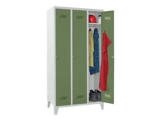 locker,HxBxD 1850x900x500mm,3vak,vak B 300mm,RAL7035,front RAL6011 - 2